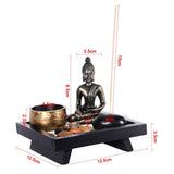 Buddha Statue Tea Light Candle Incense Holder Home Decoration Gift - Front View