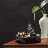 Buddha Statue Tea Light Candle Incense Holder Home Decoration Gift