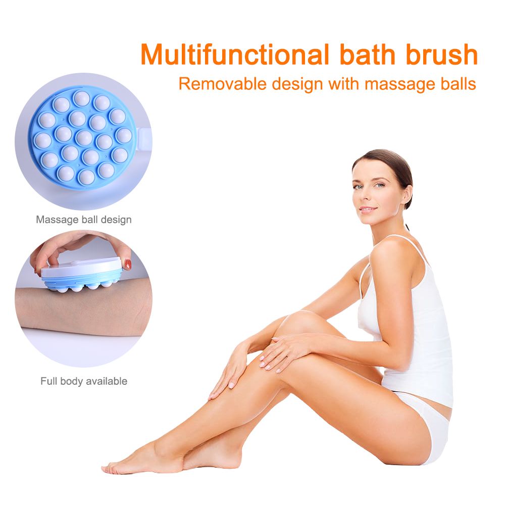 Massage Shower Cleaning Bath Brush Spa Massage Long Handled Bathroom Product Tool