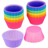 24Pcs Baking Cups Reusable Silicone Cake Cups Non Stick Baking Cups