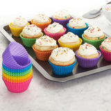 24Pcs Baking Cups Reusable Silicone Cake Cups Non Stick Baking Cups