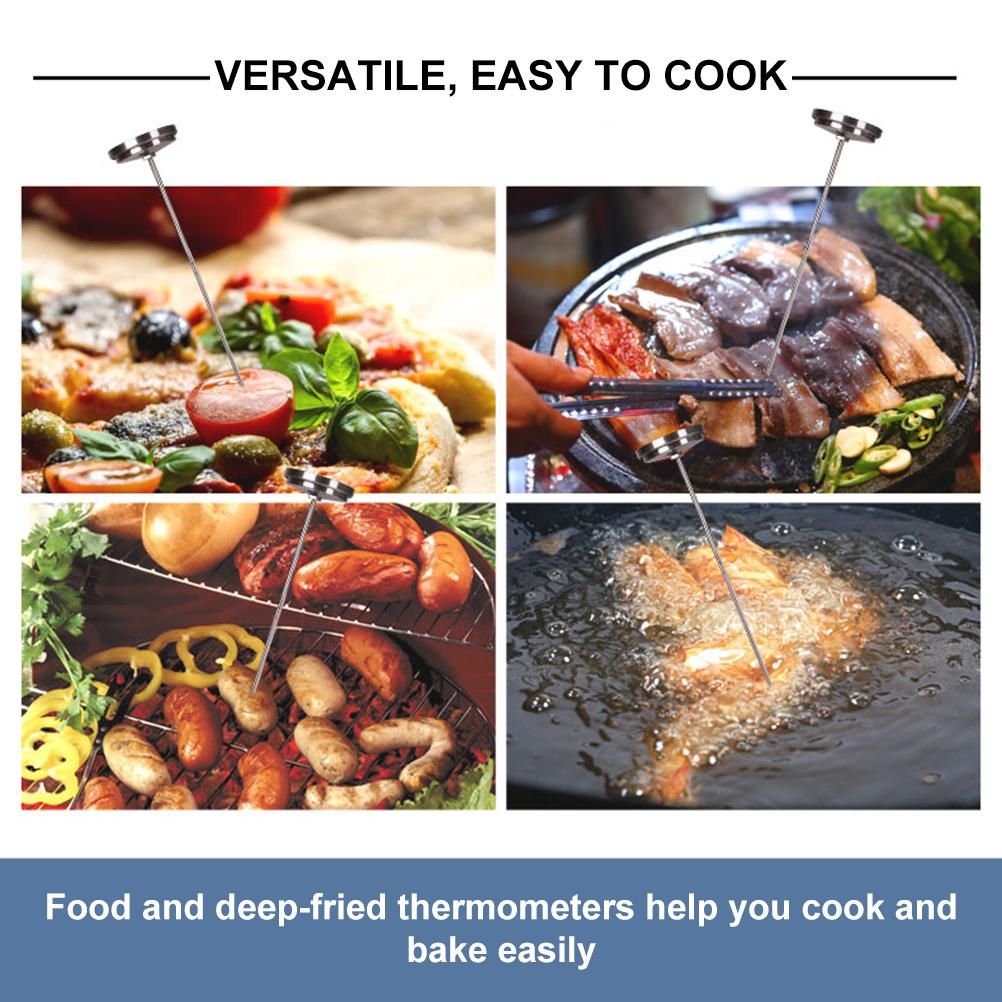 Stainless Steel Frying Oil Thermometer Fryer Fries Fried Chicken Barbecue Thermometer Gauge