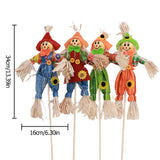 4PCS Standing Scarecrow Cute Fall Garden Scarecrow Ornament for Halloween Decoration Mall Bar Decoration