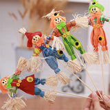 4PCS Standing Scarecrow Cute Fall Garden Scarecrow Ornament for Halloween Decoration Mall Bar Decoration