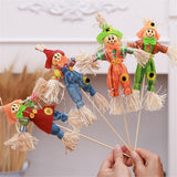 4PCS Standing Scarecrow Cute Fall Garden Scarecrow Ornament for Halloween Decoration Mall Bar Decoration