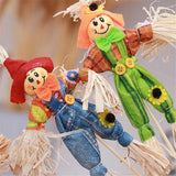 4PCS Standing Scarecrow Cute Fall Garden Scarecrow Ornament for Halloween Decoration Mall Bar Decoration
