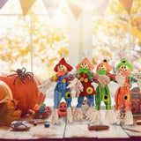 4PCS Standing Scarecrow Cute Fall Garden Scarecrow Ornament for Halloween Decoration Mall Bar Decoration