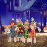 4PCS Standing Scarecrow Cute Fall Garden Scarecrow Ornament for Halloween Decoration Mall Bar Decoration