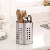 Kitchen Stainless Steel Round Hole Cooking Tools Holder Tableware Cage Chopsticks Tube Storage Brush Holder