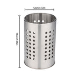 Kitchen Stainless Steel Round Hole Cooking Tools Holder Tableware Cage Chopsticks Tube Storage Brush Holder