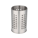 Kitchen Stainless Steel Round Hole Cooking Tools Holder Tableware Cage Chopsticks Tube Storage Brush Holder - Close-Up Angle
