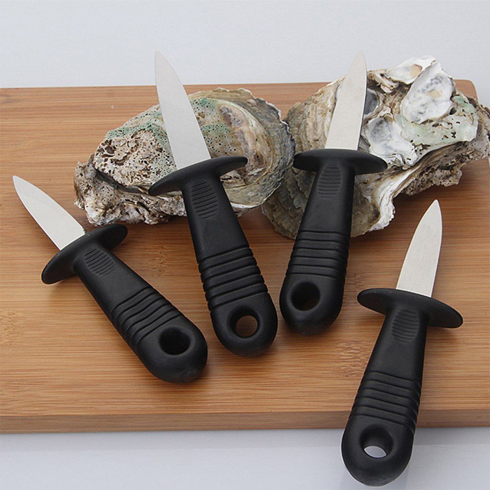 4Pcs Stainless Steel Oyster Cutter with Non Slip Handle Seafood Special Tools