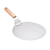 10inch Stainless Steel Pizza Peel Shovel with Wooden Handle Cake Shovel Baking Tools for Cheese Pizza Cutting Kitchen Accessories