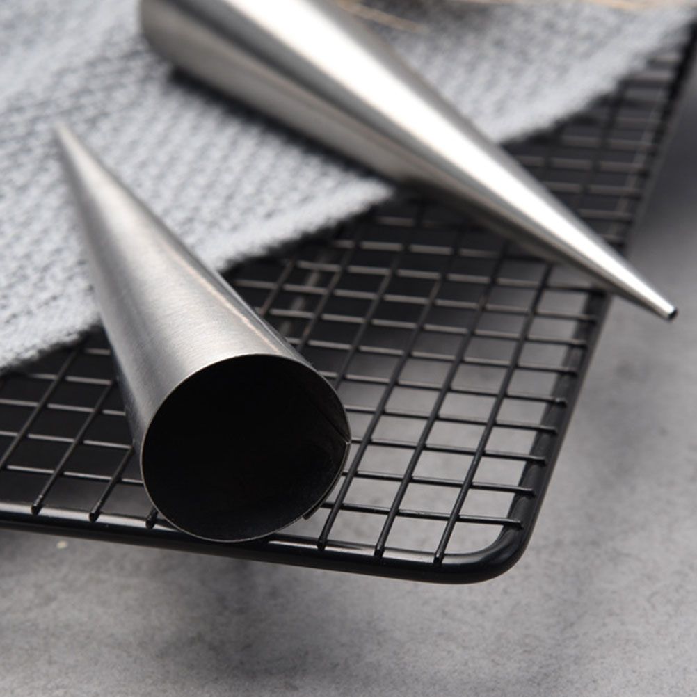 12PCS Stainless Steel Baking Cone DIY Baking Tool Spiral Croissants Mold
