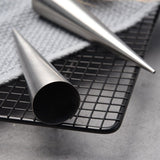 12PCS Stainless Steel Baking Cone DIY Baking Tool Spiral Croissants Mold - Front View