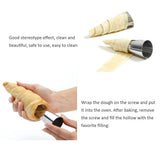 12PCS Stainless Steel Baking Cone DIY Baking Tool Spiral Croissants Mold - 45-Degree Angle