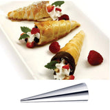 12PCS Stainless Steel Baking Cone DIY Baking Tool Spiral Croissants Mold - Close-Up Angle