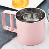 Kitchen Stainless Steel Flour Sifter Handheld Powder Flour Sieve Icing Sugar Manual Sieve Cup Home Baking Tools - Close-Up Angle
