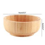 Bamboo Salad Bowl Round Serving Bowl Natural Wood Dishware for Fruit Snacks Appetizers