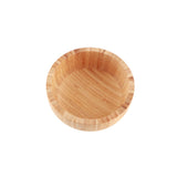 Bamboo Salad Bowl Round Serving Bowl Natural Wood Dishware for Fruit Snacks Appetizers - Top-Down View