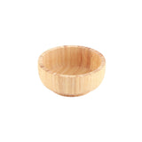 Bamboo Salad Bowl Round Serving Bowl Natural Wood Dishware for Fruit Snacks Appetizers - 45-Degree Angle