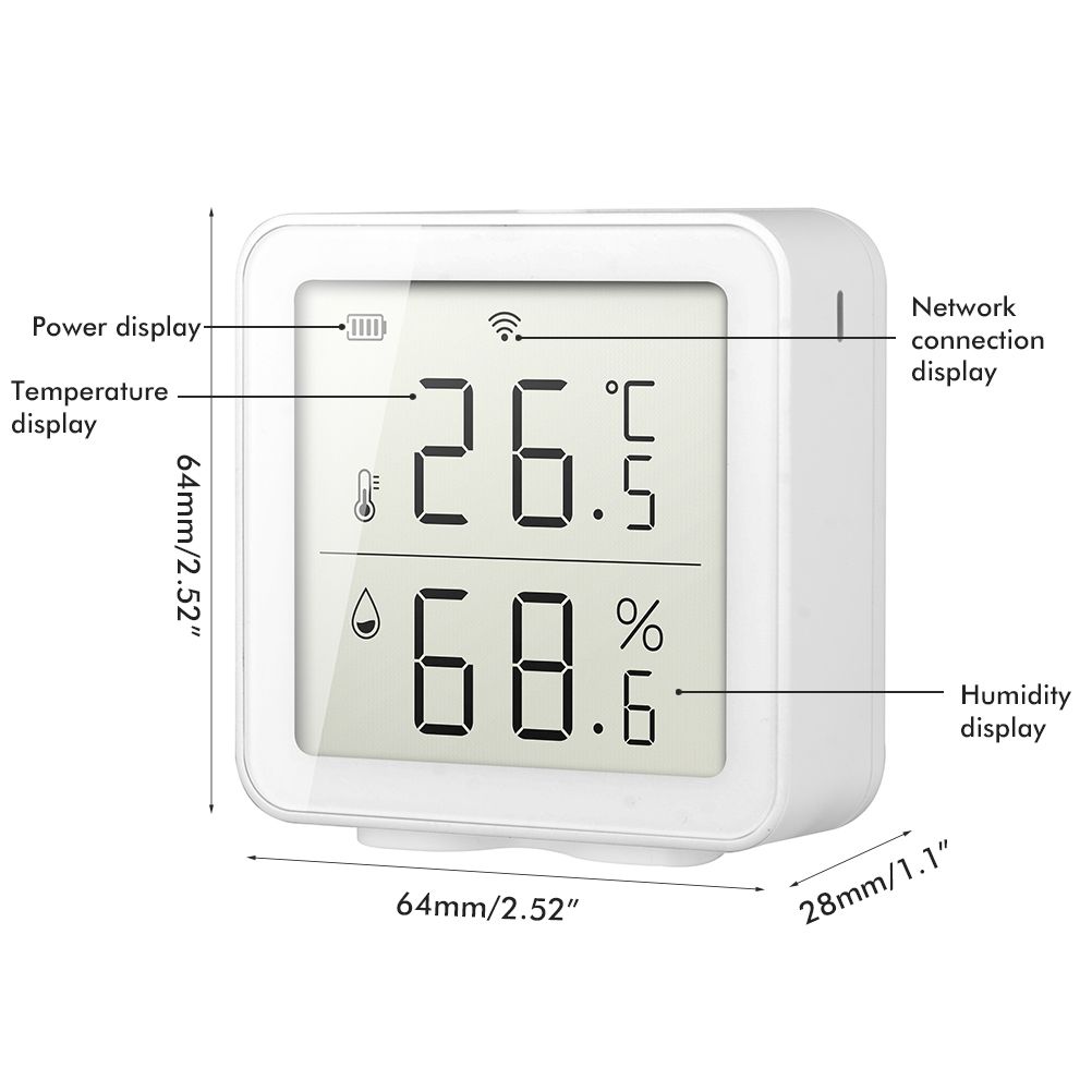 Smart WiFi Humidity Sensor Hygrometer Outdoor Indoor Thermometer Digital LCD Display Temperature Humidity Monitor