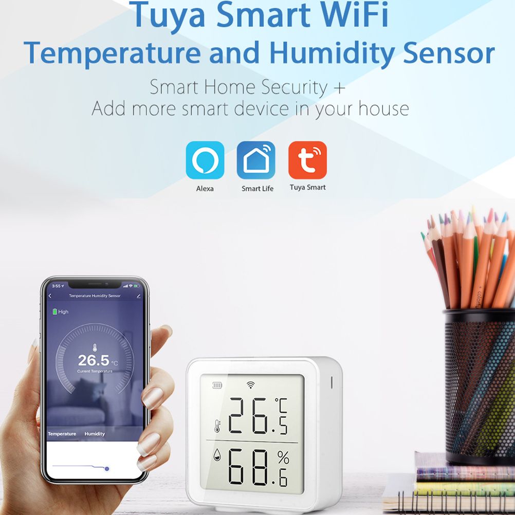 Smart WiFi Humidity Sensor Hygrometer Outdoor Indoor Thermometer Digital LCD Display Temperature Humidity Monitor