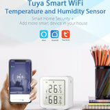 Smart WiFi Humidity Sensor Hygrometer Outdoor Indoor Thermometer Digital LCD Display Temperature Humidity Monitor - Low Angle