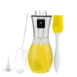 200ML Oil Sprayer Dispenser Oil Spray Bottle Portable Grilling Olive Oil Glass Bottle for Kitchen Cooking Salad Bread Baking