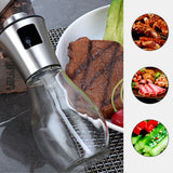 200ML Oil Sprayer Dispenser Oil Spray Bottle Portable Grilling Olive Oil Glass Bottle for Kitchen Cooking Salad Bread Baking