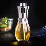 200ML Oil Sprayer Dispenser Oil Spray Bottle Portable Grilling Olive Oil Glass Bottle for Kitchen Cooking Salad Bread Baking - Low Angle