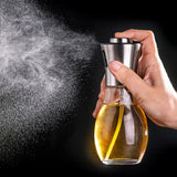 200ML Oil Sprayer Dispenser Oil Spray Bottle Portable Grilling Olive Oil Glass Bottle for Kitchen Cooking Salad Bread Baking
