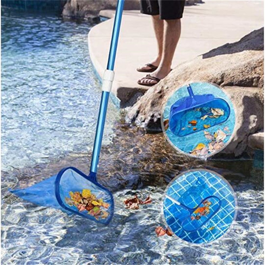 Pool Landing Net with Telescopic Pole Swimming Pool Skimmer Net Leaf Clean Net for Swimming Pool Spas