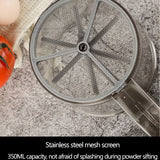 Hand Held Flour Sieve Manual Flour Sifter Stainless Steel Flour Strainer - Low Angle