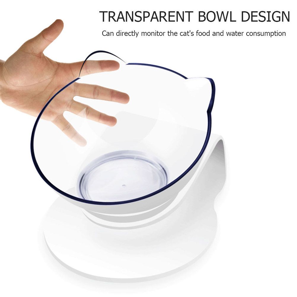 Cat Bowls Pet Feeding Bowl Cat Water Bowl Durable Fall Resistant 15 Degree Tilt Single Cat Food Bowl