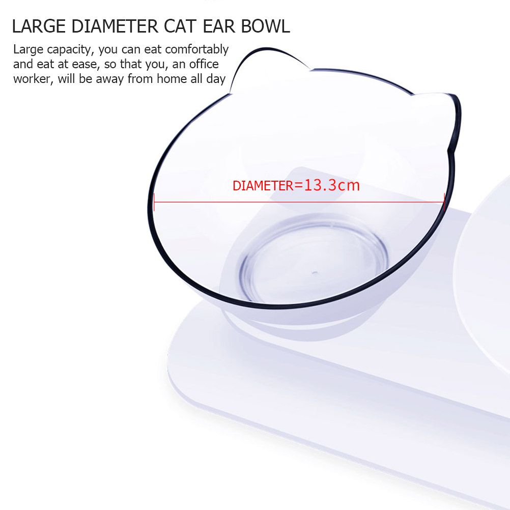 Cat Bowls Pet Feeding Bowl Cat Water Bowl Durable Fall Resistant 15 Degree Tilt Single Cat Food Bowl