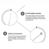 10Pcs Swizzle Sticks Stainless Steel Coffee Cocktail Beverage Drink Stirrer Stick Reusable Stir Sticks for Bar Home Office - Side View