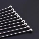 10Pcs Swizzle Sticks Stainless Steel Coffee Cocktail Beverage Drink Stirrer Stick Reusable Stir Sticks for Bar Home Office - Rear View