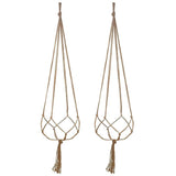 6Pcs Macrame Plant Hanger Vintage Rope Basket Indoor Outdoor Hanging Plant Holders - Front View