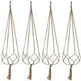6Pcs Macrame Plant Hanger Vintage Rope Basket Indoor Outdoor Hanging Plant Holders - Side View