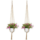 6Pcs Macrame Plant Hanger Vintage Rope Basket Indoor Outdoor Hanging Plant Holders - 45-Degree Angle