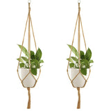 6Pcs Macrame Plant Hanger Vintage Rope Basket Indoor Outdoor Hanging Plant Holders