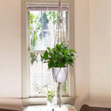 6Pcs Macrame Plant Hanger Vintage Rope Basket Indoor Outdoor Hanging Plant Holders