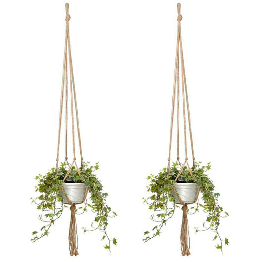 6Pcs Macrame Plant Hanger Vintage Rope Basket Indoor Outdoor Hanging Plant Holders