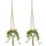 6Pcs Macrame Plant Hanger Vintage Rope Basket Indoor Outdoor Hanging Plant Holders