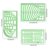 9Pcs Drawings Templates Measuring Geometric Rulers Plastic Draft Rulers for Engineering Building Studying and Designing