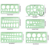 9Pcs Drawings Templates Measuring Geometric Rulers Plastic Draft Rulers for Engineering Building Studying and Designing