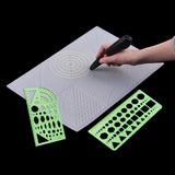 9Pcs Drawings Templates Measuring Geometric Rulers Plastic Draft Rulers for Engineering Building Studying and Designing
