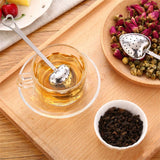 4PCS Stainless Steel Heart Shape Tea Infuser Long Handle Filter Tea Filter for Loose Tea