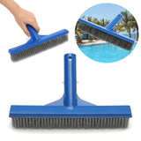 10 Inch Heavy Duty Stainless Steel Wire Pool Algae Brush for Concrete and Gunite Pools and Walkways - Side View